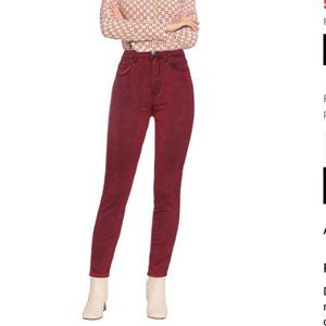 Guess Medium Rise Skinny Ankle Emma Jeans Heartache Red Coated